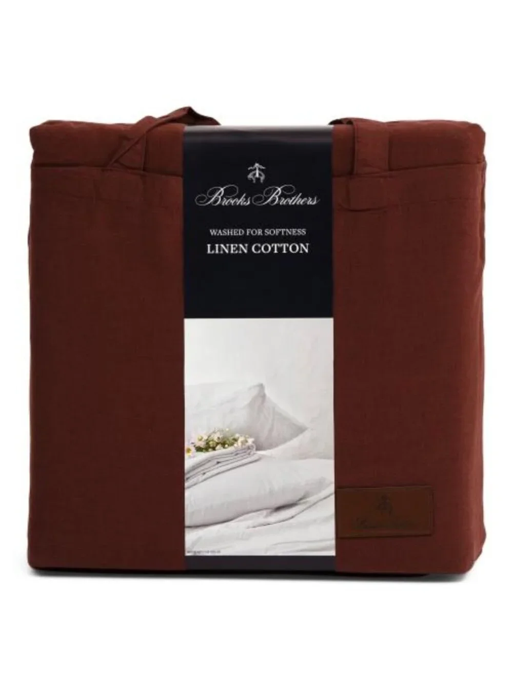 BROOKS BROTHERS Linen And Cotton Blend Washed Sheet Set